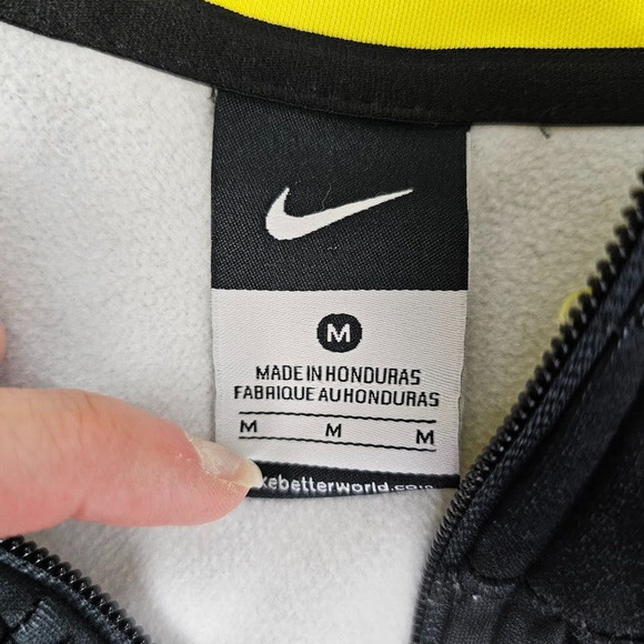 Nike Oregon Ducks Athletic Training Jacket Black Yellow Stripe Logo Women Medium - Picture 3 of 5